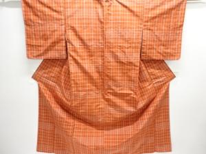 格子織り出し米沢紬着物アンサンブル